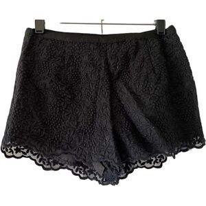 Forever 21 Womens Black Floral Embroidered Summer Daisy Dukes Short Shorts Small